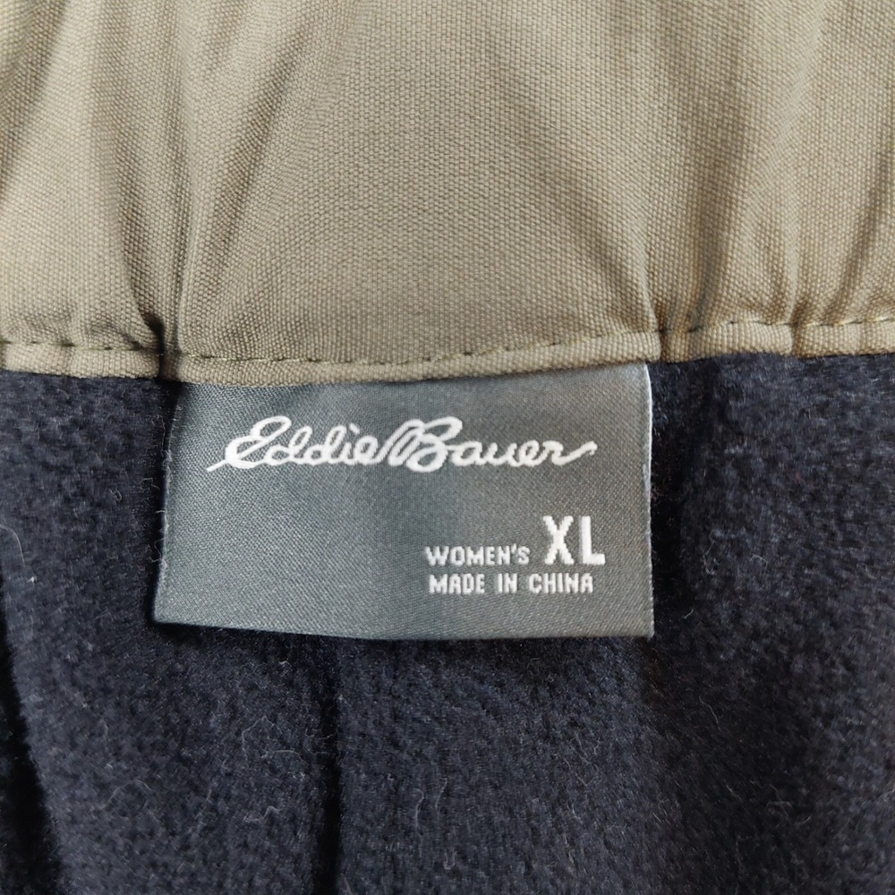 Eddie Bauer Fleece Lined Pants Womens XL Olive Green Straight Leg Outdoor Hiking - Picture 6 of 11